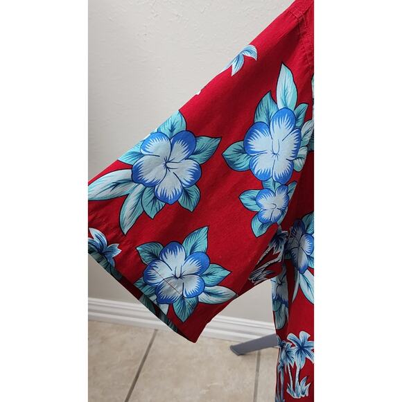 Island 2 Island 2XL Hawaiian Button Up Shirt 100% Polyester Short Sleeve - Picture 4 of 4